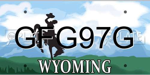 GFG97G Wyoming License Plate