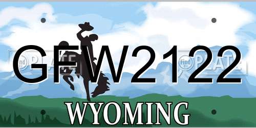 GFW2122 Wyoming License Plate