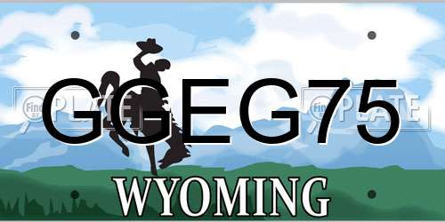 GGEG75 Wyoming License Plate