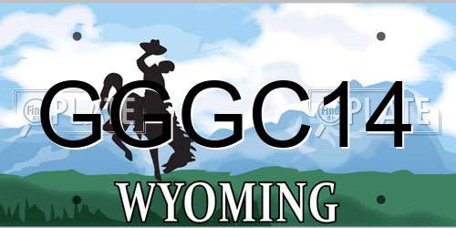 GGGC14 Wyoming License Plate