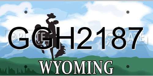 GGH2187 Wyoming License Plate