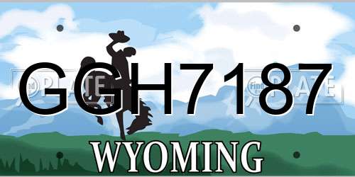 GGH7187 Wyoming License Plate