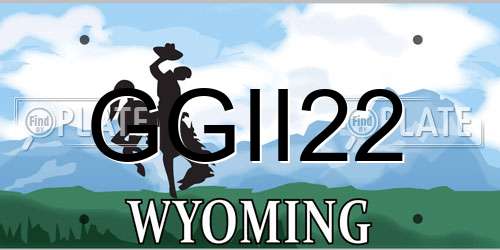 GGII22 Wyoming License Plate