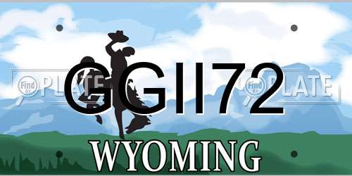 GGII72 Wyoming License Plate