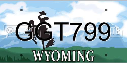 GGT799 Wyoming License Plate