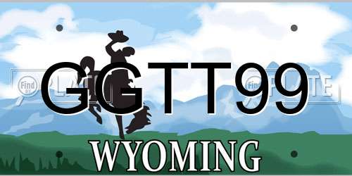 GGTT99 Wyoming License Plate