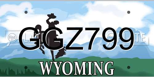 GGZ799 Wyoming License Plate