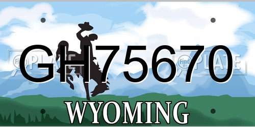 GH75670 Wyoming License Plate