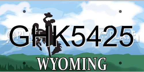 GHK5425 Wyoming License Plate