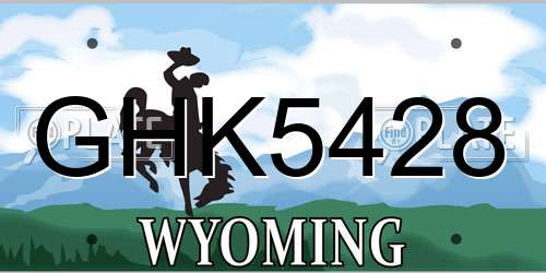 GHK5428 Wyoming License Plate