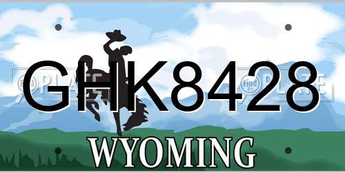 GHK8428 Wyoming License Plate