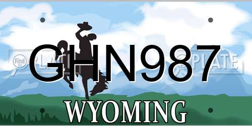 GHN987 Wyoming License Plate
