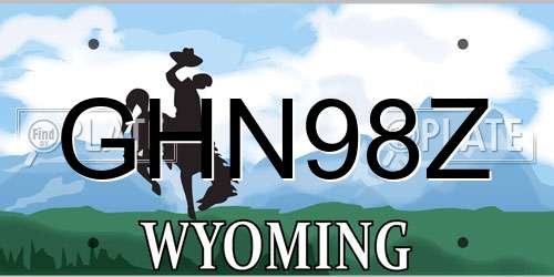 GHN98Z Wyoming License Plate