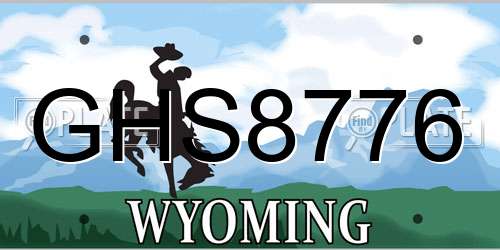 GHS8776 Wyoming License Plate