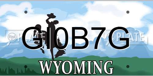 GI0B7G Wyoming License Plate