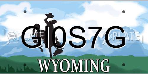 GI0S7G Wyoming License Plate