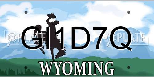 GI1D7Q Wyoming License Plate