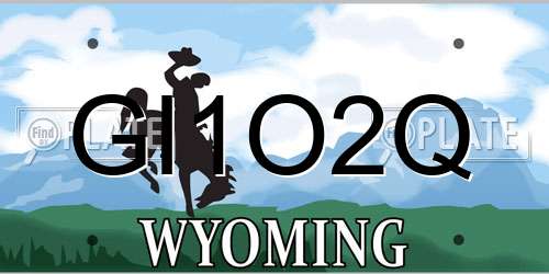 GI1O2Q Wyoming License Plate