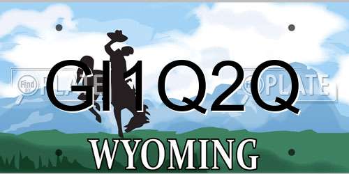 GI1Q2Q Wyoming License Plate