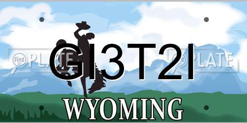 GI3T2I Wyoming License Plate