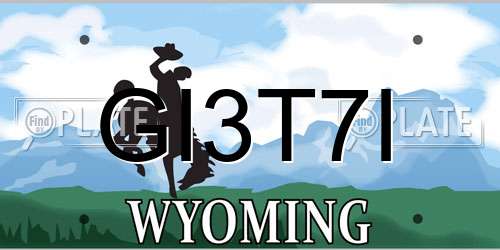 GI3T7I Wyoming License Plate