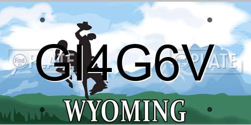 GI4G6V Wyoming License Plate