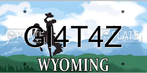 GI4T4Z Wyoming License Plate