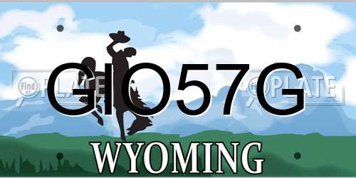 GIO57G Wyoming License Plate