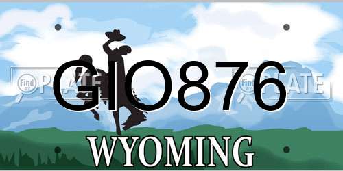 GIO876 Wyoming License Plate