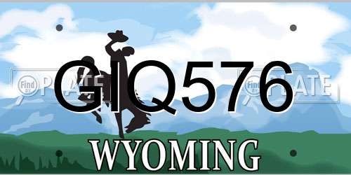 GIQ576 Wyoming License Plate