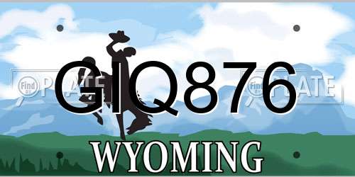 GIQ876 Wyoming License Plate