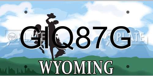 GIQ87G Wyoming License Plate