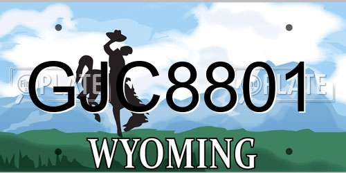 GJC8801 Wyoming License Plate