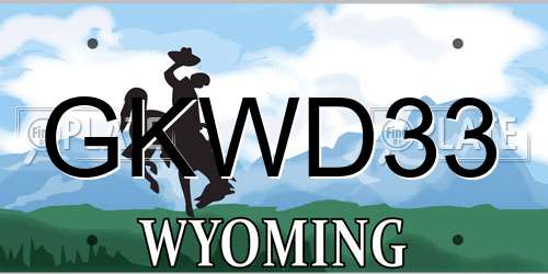 GKWD33 Wyoming License Plate