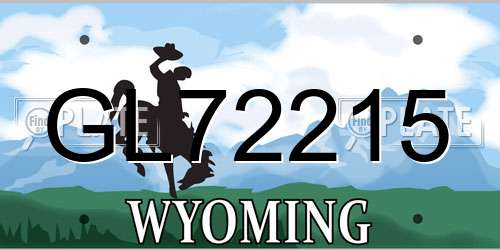 GL72215 Wyoming License Plate