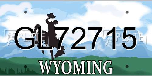 GL72715 Wyoming License Plate
