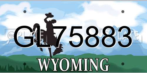 GL75883 Wyoming License Plate