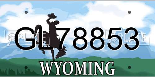GL78853 Wyoming License Plate