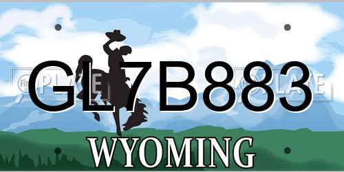 GL7B883 Wyoming License Plate
