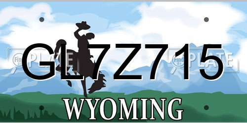 GL7Z715 Wyoming License Plate