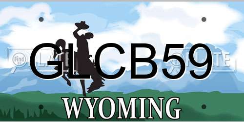 GLCB59 Wyoming License Plate