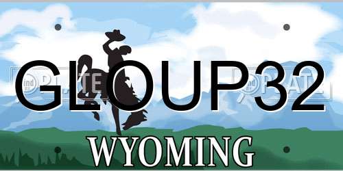 GLOUP32 Wyoming License Plate