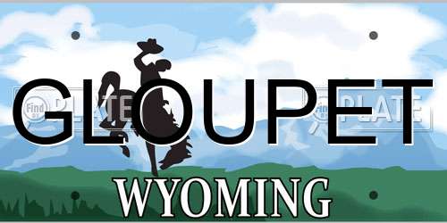 GLOUPET Wyoming License Plate