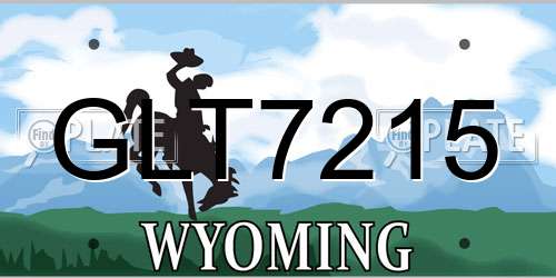 GLT7215 Wyoming License Plate