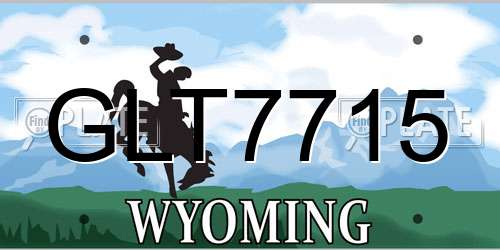 GLT7715 Wyoming License Plate