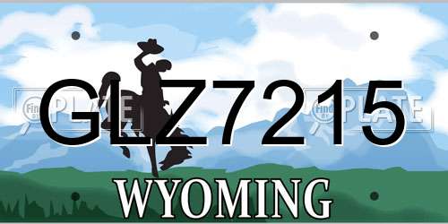 GLZ7215 Wyoming License Plate