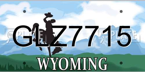GLZ7715 Wyoming License Plate