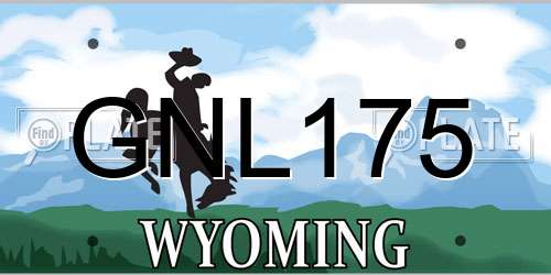 GNL175 Wyoming License Plate