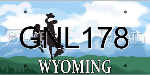 GNL178 Wyoming License Plate