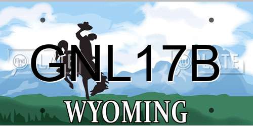 GNL17B Wyoming License Plate